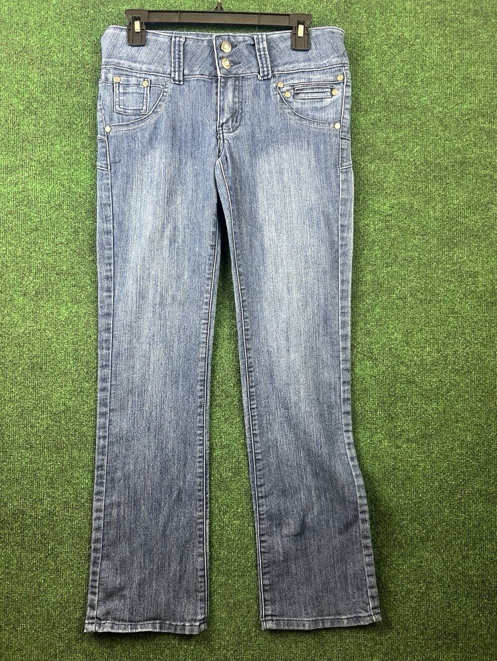 DANESI Women’s Medium Wash Mid Rise Slim Bootcut Stretch Jeans